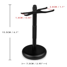 QShave Deluxe Chrome Razor and Brush Stand Holder Fit All Your Shaving Accessories, Black