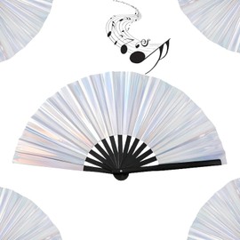 Sufeasdf Boots on The Ground Fan, New Large Folding Hand Fan Line Dance Popping Fan, Handheld Clacking Fans for Line Dancing,Suitable for all kinds of dance performances, parties (Color#B,13.3in)