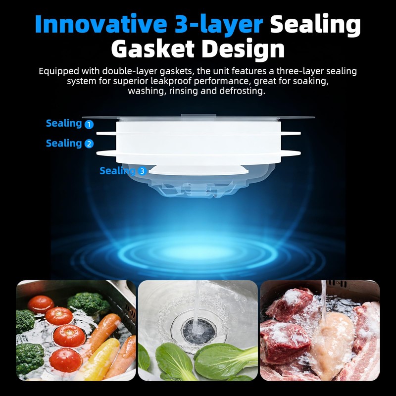 Hibbent Upgraded 3 in 1 Kitchen Sink Drain Strainer, Stainless