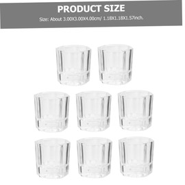 SAFIGLE 8Pcs Manicure Mixing Cups Durable Glass Nail Liquid Holders for Nail Art Easy to Clean Maintain Stylish Design for Professionals Home Use