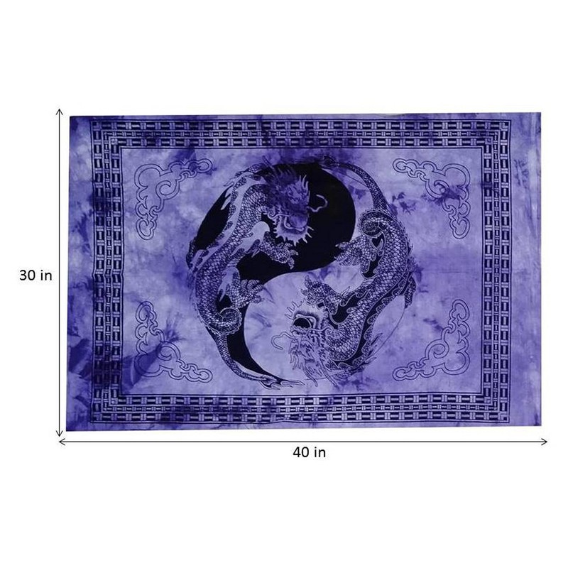 Purpledip Wall Poster Dragon Yin Yang Bohemian (20076)