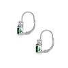 Emerald Earrings for Women Sterling Silver 7x5mm Teardrop Synthetic Quartz