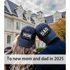 Wodeal 2PCS Est 2025 Mom and Dad Hats for New