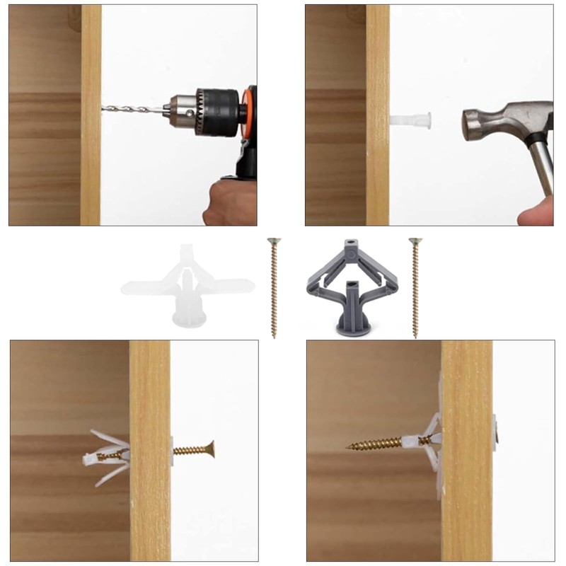 ANBOO Set of 100 expansion dowels, hollow wall dowels, suitable