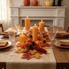 Orange Fall Thanksgiving Flameless Pillar Candles with Remote Set of