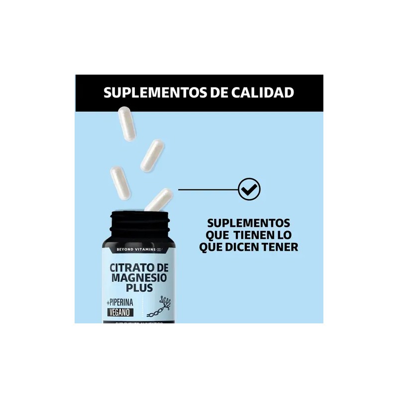 Citrato Magnesio Plus Piperina 455mg Elemental Capsulas Marino Magnesium Citrate