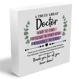 Doctor Gifts Wooden Box Sign Wall Decor Wooden Plaque Sign Thank You Gifts for Doctors Office Bedroom Home Decor Desk Shelf Table Decor Doctor Gift Graduation Retirement Appreciation Gifts