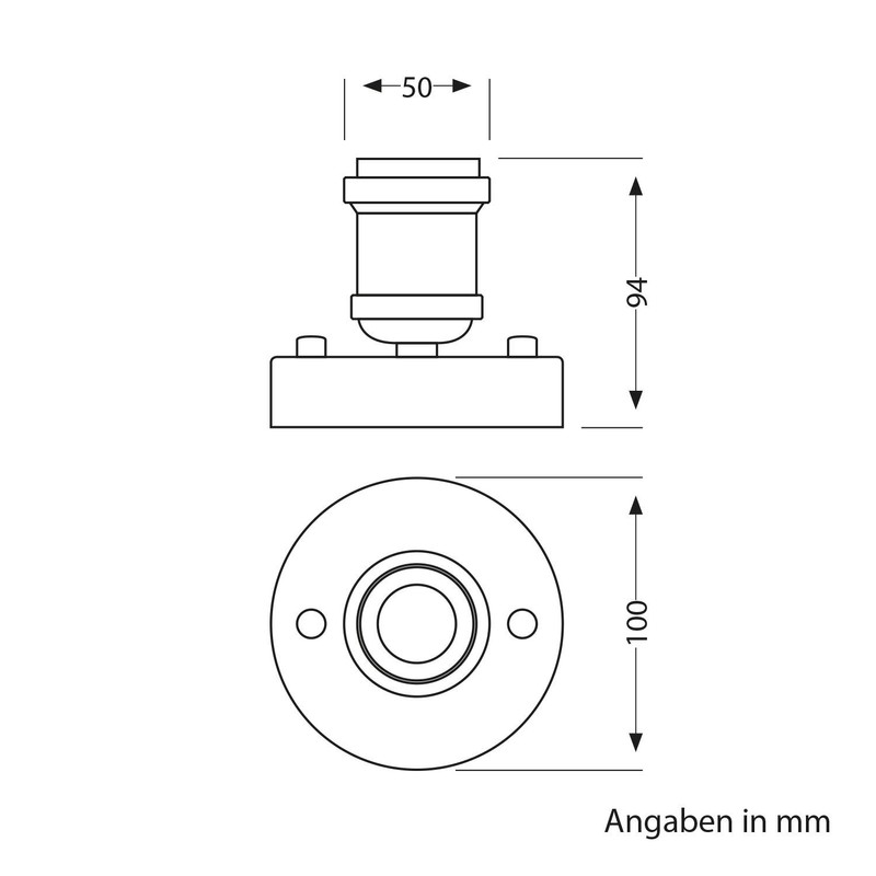 ledscom.de Vintage E27 Lamp Socket Retro Black Round 100 mm