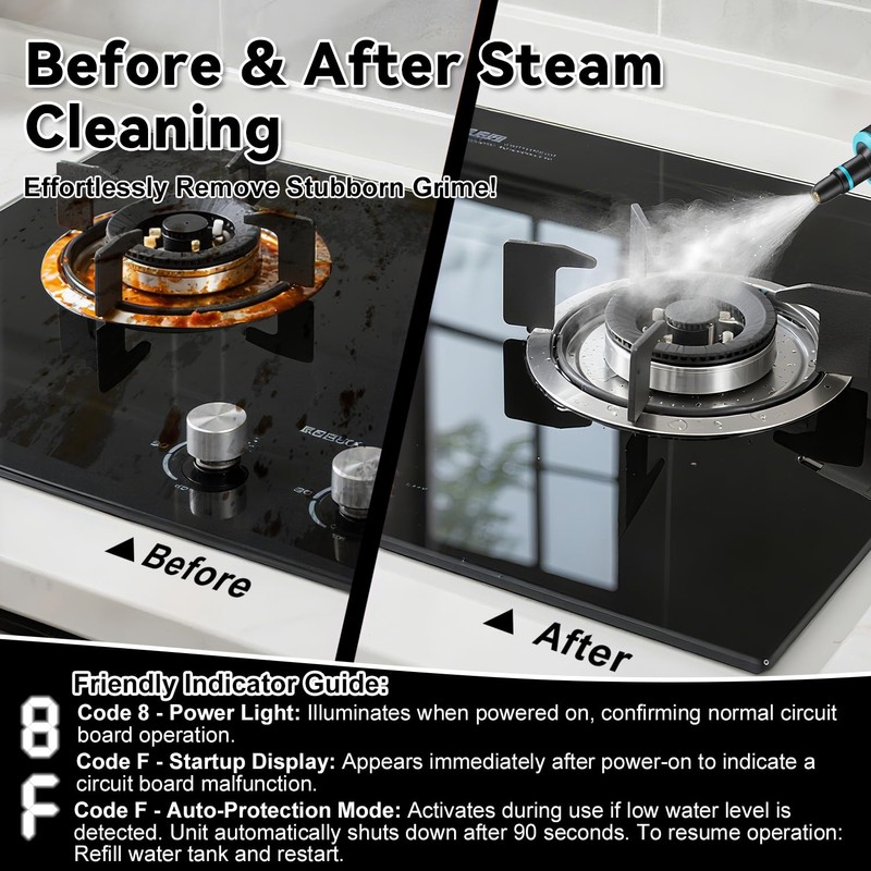 Steam Cleaner, 2500W Portable Handheld Steamer for Cleaning, Large Capacity