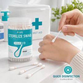 Iodophor Cotton Swabs for First Aid Kits – Individually Wrapped Disposable Cleaning Sticks for Home & Travel