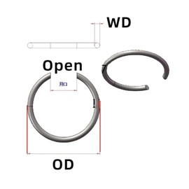 CREAP 5Pcs Wire Diameter 1.8mm SUS304 Stainless Steel C Circlips Round Wire Rings for Shaft Hole Retainer Shaft OD=19.6mm~74mm(1.8x38x4)