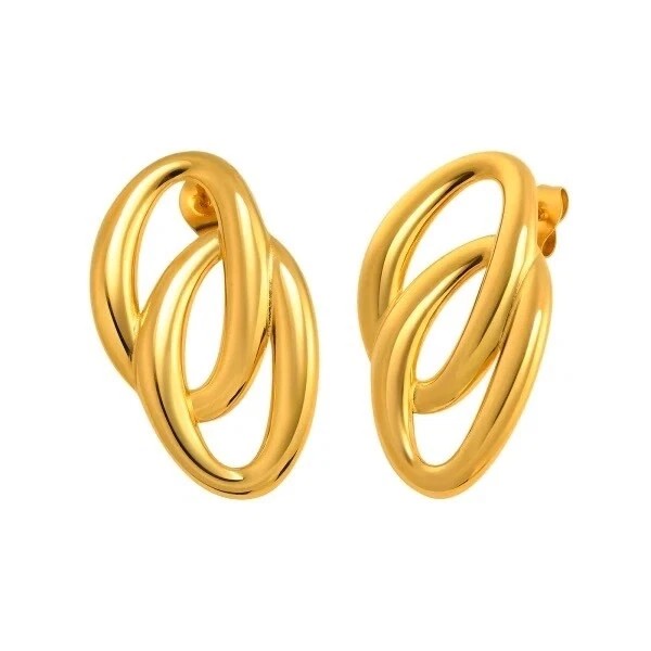 ZARD Chain Link Drop Earrings In 18K Gold Plating