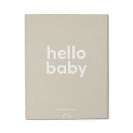 MORI Baby Premium Hello Baby Memory Book in Grey - Milestone Record Activity Journal for Newborns - Unisex Keepsake Diary with Personal Love Letter - One Size