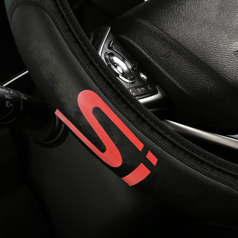 Leather Steering Wheel Cover Compatible with Civic si Universal Size(SI)