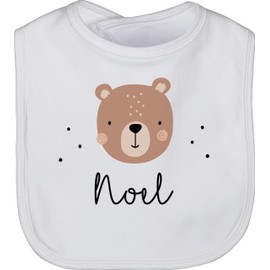 Geschenk mit Namen personalisiert by Shirtracer - Baby Bib - Cute Bear I Bears I Bear Motif I Bear, 1 White