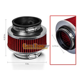 Eauto Tuning 2.75" 70mm Cold Air Intake Universal ByPass Valve Filter RED HYD