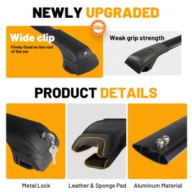 220lbs Roof Rack Cross Bars Compatible with Honda Pilot 2023-2025 Sport TrailSport Touring Elite (Not for LX & EX-L), Adjustable Aluminum Heavy Duty Lockable Crossbars for Rooftop Cargo Luggage