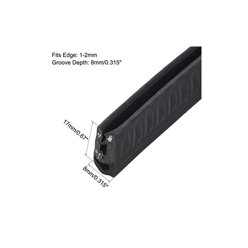 uxcell Trim Seal with Top Bulb, EPDM Rubber Seal Channel