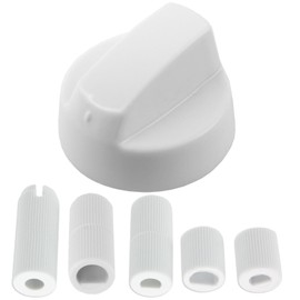 Spares2go Universal White Control Knob for Hotpoint Oven Cooker & Hob (+ 5 Adaptors)