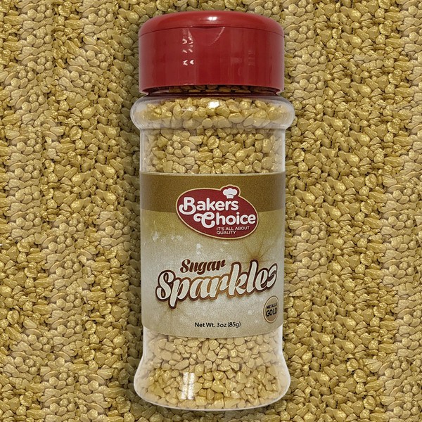 Bakers Choice Sparkling Gold Sugar Sprinkles For Ice Cream Toppings