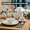 BTaT- Porcelain Dinner Plates with Gold Trim,10.5 inch, Set of