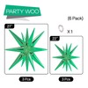 PartyWoo Green Star Balloons 6 pcs, One-Piece 14-Pointed Starburst Balloons,