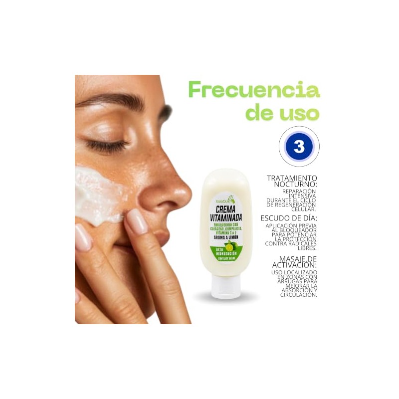 Crema Vitaminada IsaaQuim® con Colágeno, Complejo B, Vitamina C y