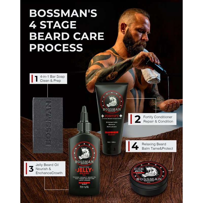 Bossman Beard Oil Jelly and Relaxing Beard Balm Combo -