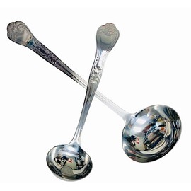 Heavy Duty Stainless Steel Soup or Sauce Serving Ladles, 2oz and 4oz