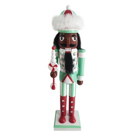 Nutcracker Ballet Gifts Land of Sweets African American Wood Nutcracker Figures, Christmas Decor Holiday Home Decorations, Decorative Wooden Statue, 15-inch