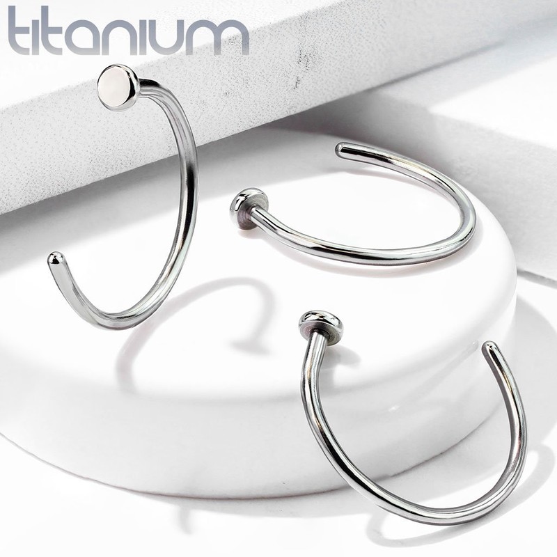 PiercedOff Titanium Nose Ring - Thickness 18GA (1mm) / Diameter