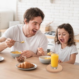 Pack of 6 Cork Trivets, 10 cm Diameter, Cork Coasters, Round, Non-Slip Coasters, Pot, Round Pot Coasters, Heat Resistant for Pots, Casserole Dish, Pans