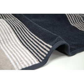 Dyckhoff XL Sauna Towel Stripes, 100% Cotton Terry Towel, Fluffy Absorbent, 450 g/m², Suitable for Sauna, Wellness, Spa, Swimming Pool, Beach, 80 x 200 cm, Anthracite