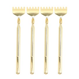 Glomora Gold Telescopic Back Scratcher Set, Portable Extendable Stainless Steel Massager for Men and Women - 4 Pack