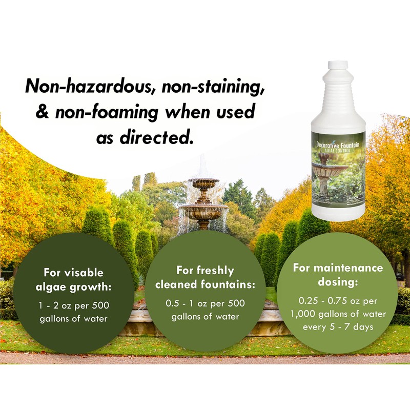 Fountain Algaecide and Clarifier - 32oz - Kills and Inhibits