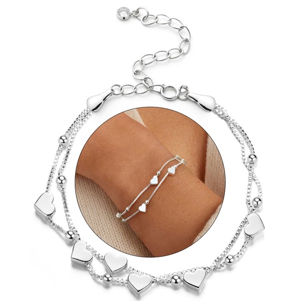 MILACOLATO 925 Sterling Silver Clasp Bracelet for Women Ladies Friendship