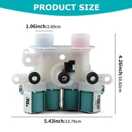 W11096267 Whirl-pool Washer Water Inlet Valve, Repair 33090105, W10758828, W10839828, W10599423, W11165546, Fit for May-tag whirl-pool ken-more Washing Machine