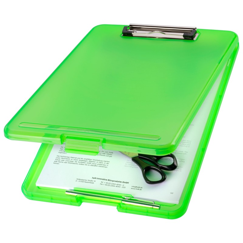 helit H2532050 Clipboard DIN A4 the Clip Green Translucent Clipboard