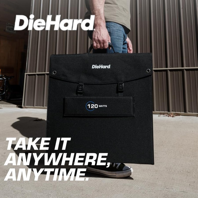 DieHard Solar Panel, 120-Watt, Foldable, Flexible, Lightweight, Portable - Designed