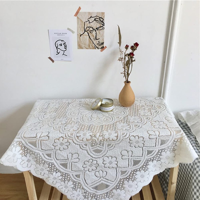 Formemory Lace Tablecloth Floral Pattern Wedding Party Scandinavian Style Embroidery