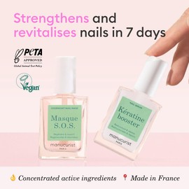 Manucurist Duo Day & Night - Routine for Soft or Damaged Nails - Nail Kit : 1 Nail Strengthener and Growth Serum, 1 Nail Night Mask - Intense Nail Care Treatment - Nails Care Vegan