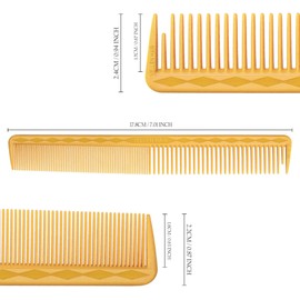 Vellen Hair Ultimate Cutting Comb 7 inch for Men Women, Unbreakable PEI Material 430°F Heat Resistant Barber Styling combs for Hairdressers, Little combs fine teeth and extra wide tooth combs (Single)