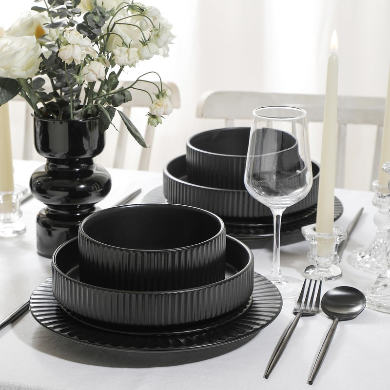 Stone Lain Lusso Stoneware Dinnerware Set, 16-Piece - Service for