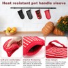 CALIDAKA 4Pcs Pan Handle Sleeve Silicone Hot Handler Holder,Cast Iron