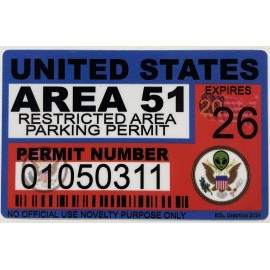 Egl Area 51 License Sticker Permit Funny Decal Bumper Alien UFO Conspiracy Space Usa