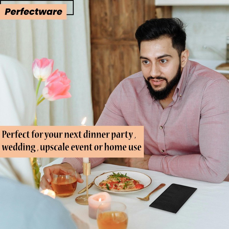 2 Ply Black Dinner Napkins - Pack of 50ct