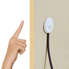 Interruptor de atenuación táctil LED oculto de 12 V, CC 3.7-24 V, 72 W, sensor táctil, interruptores de atenuación continuos para tiras de luces LED para el hogar inteligente, madera