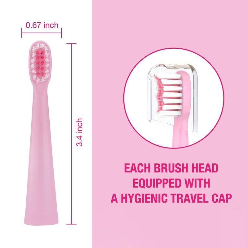Vekkia Sonic Kids Electric Toothbrush Replacement Heads - 7X More