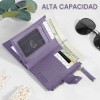 Carteras Monedero Tarjetero Mujer Botón De Presión En Caja Lila