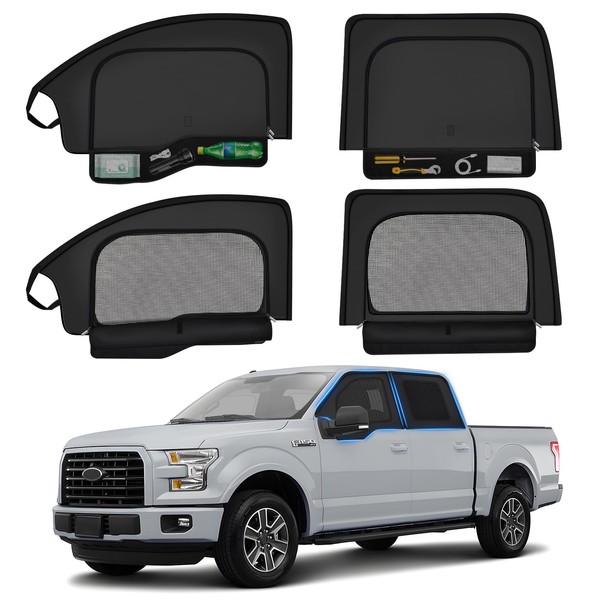 ZATOOTO Car Window Shades for Ford F-150 2021-2024 Car Window